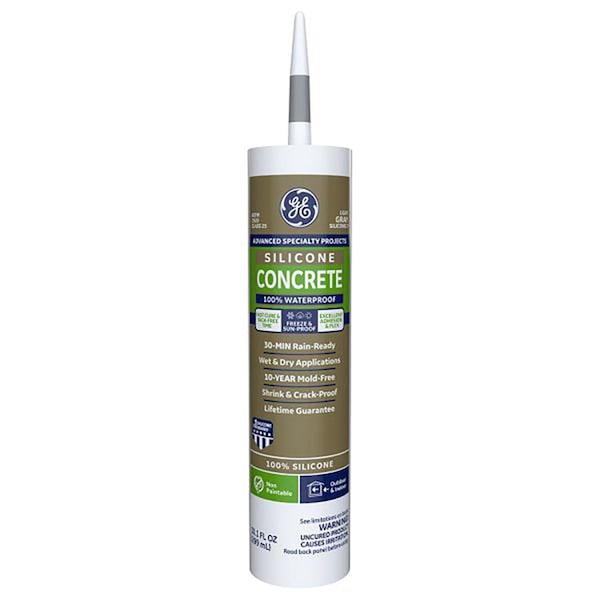 Silicone Ii GE Advanced Light Gray Silicone 2 Concrete and Masonry Caulk Sealant 10.1 oz 2816709 - main